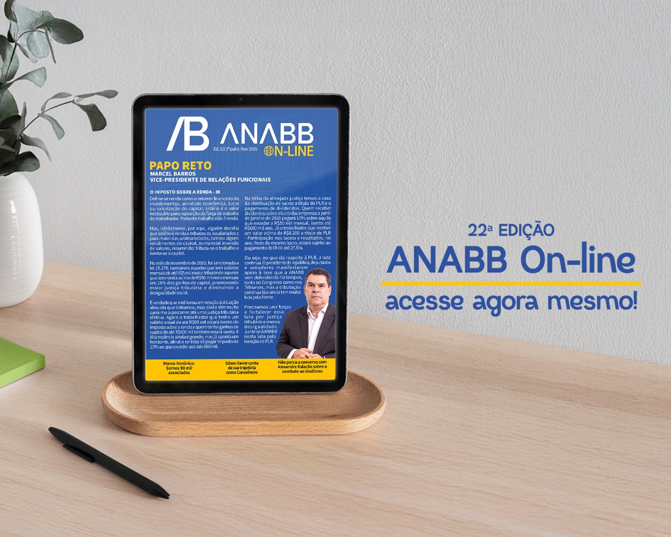 ANABB ON-LINE: LUTA E LONGEVIDADE EM DESTAQUE