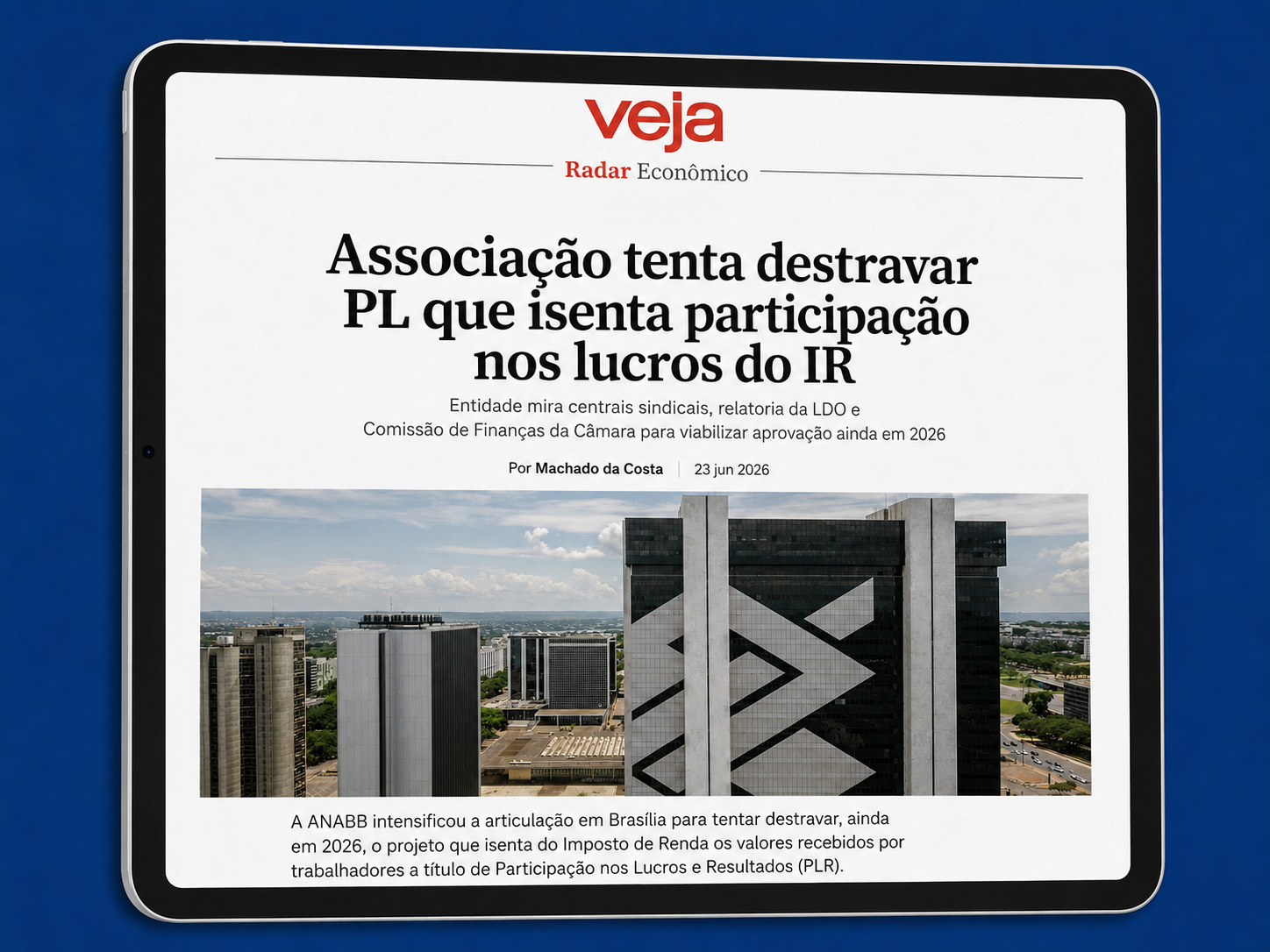 Rede Clipping: LUTA DA ANABB É DESTAQUE MAIS UMA VEZ NA REVISTA VEJA